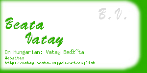 beata vatay business card